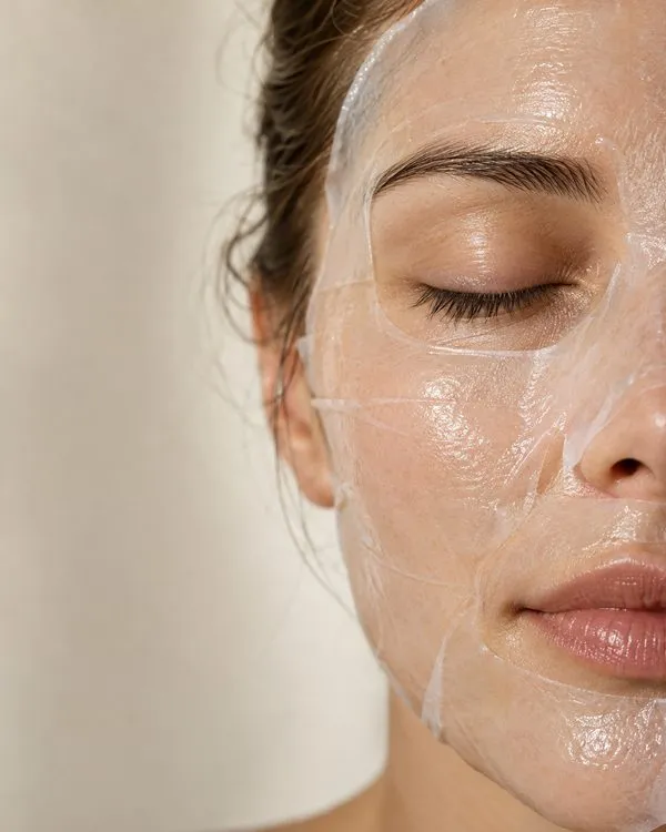 Gezichtsbehandeling met een masker