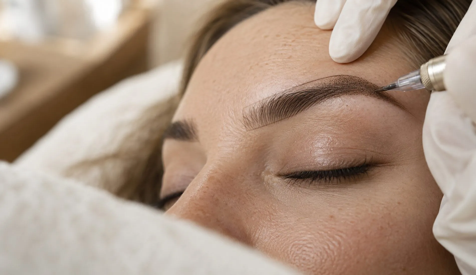 Permanente make-up van de wenkbrauwen